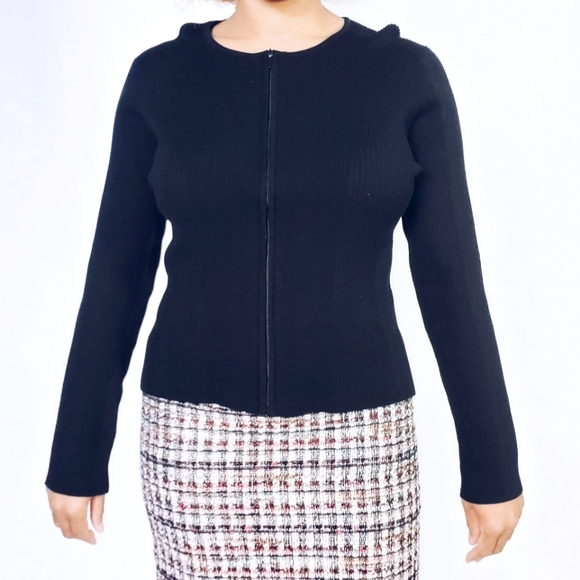 Zip Up Silk Blend Sweater - Picture 3 of 7